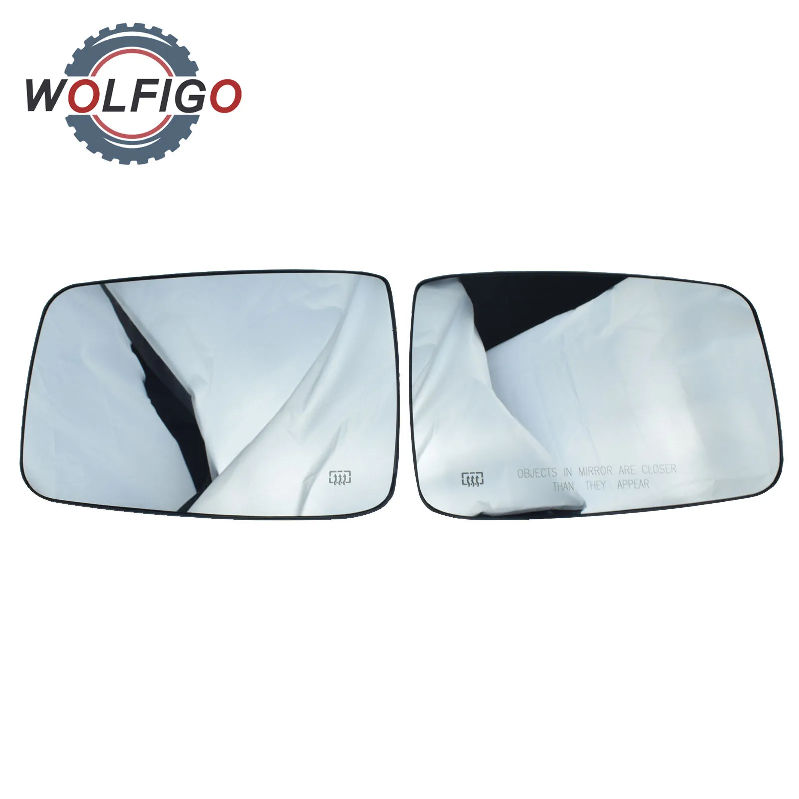 WOLFIGO Left Right Side Heated Mirror Glass for DODGE RAM 1500 2500 2009-2019 68050299AA 68050298AA