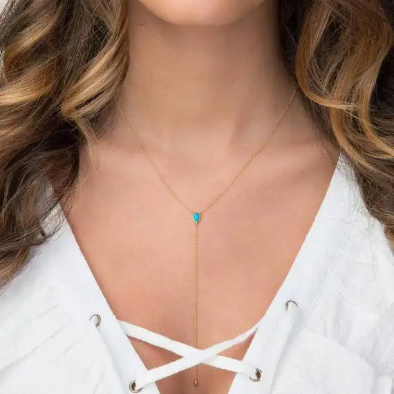 NEW Authentic 925 sterling silver blue blue stone vermail gold lariat women chain necklace gold