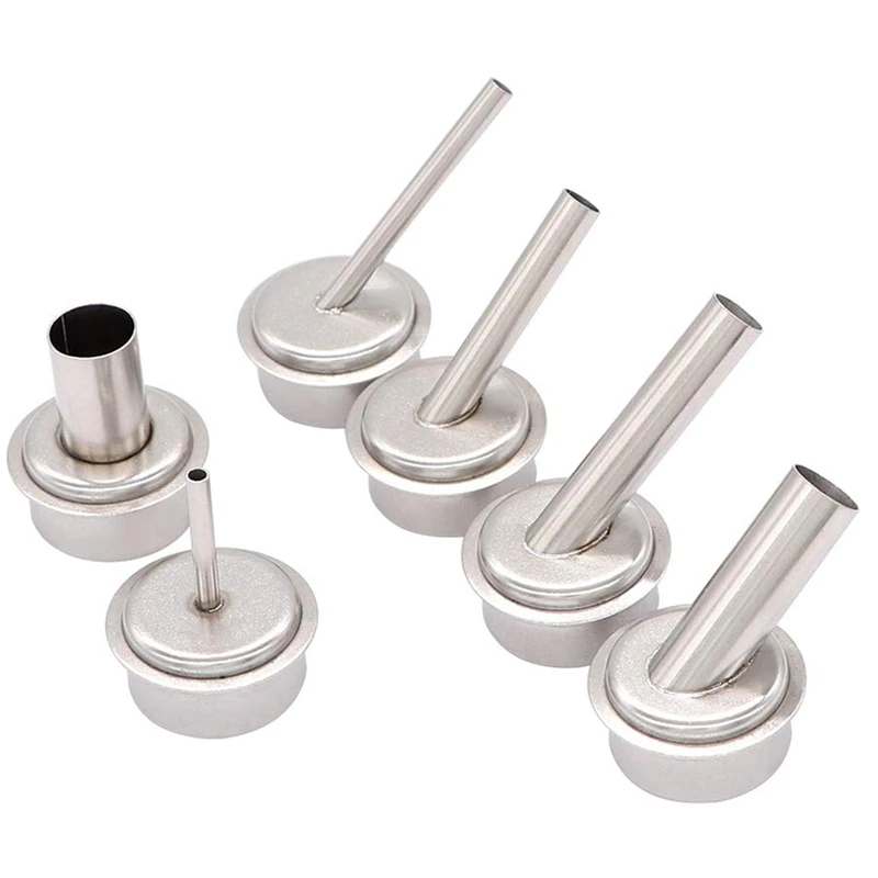 HFES 6Pcs Quick 861DW Hot Air Station Resisting Nozzles 3/4/6/8/10/12mm Nozzle Sleeve for PCB Microscope Soldering Repair