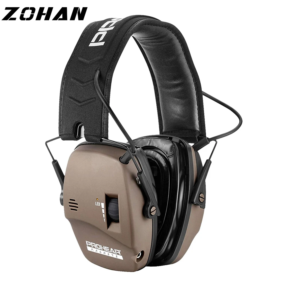 ZOHAN-auriculares electrónicos para disparar, protección auditiva para los oídos, antiruido, reducción de ruido, amplificación de sonido