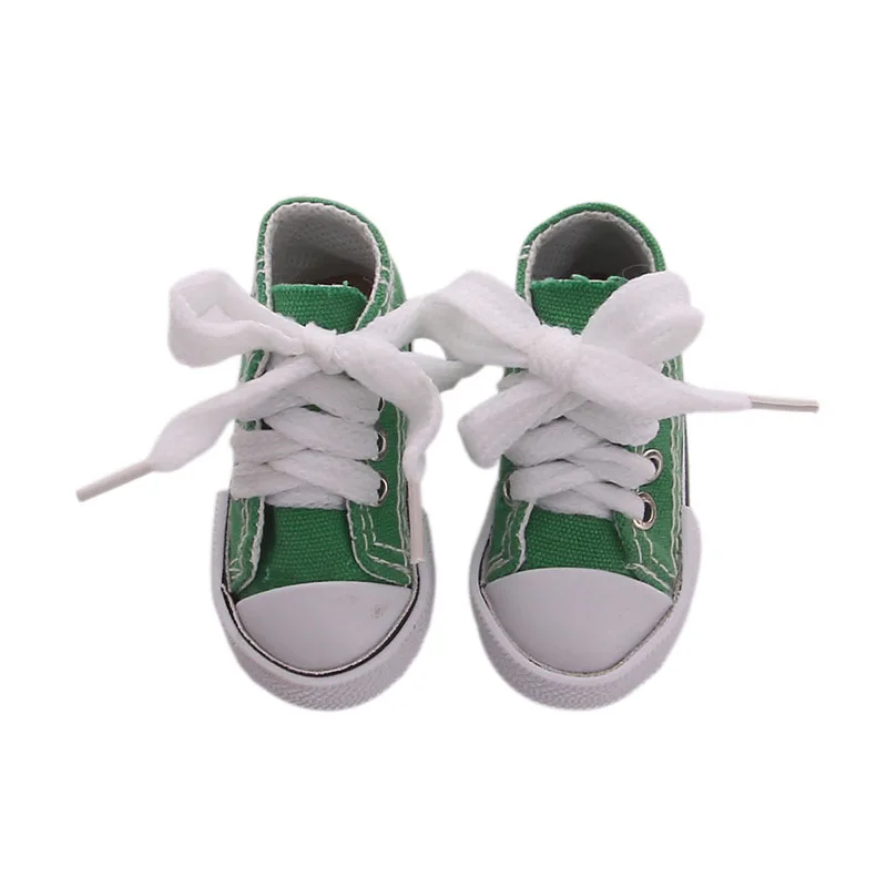 Doll Shoes For 7 Cm Plain Canvas Lace-up Shoes For 18 Inch American Doll Girls & 43 Cm New Born Baby,Our Generation,Kid Toy Gift