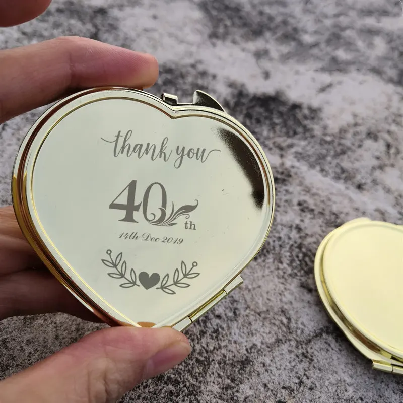 Decorative mirrors Personalized Bride Compact pocket mirror for women Rose Gold Crystal Makeup Mirror Bridesmaid Wedding Gift