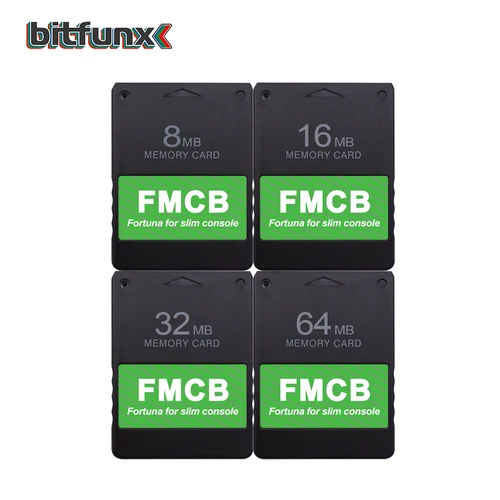 Tarjeta de memoria Bitfunx Fortuna FMCB gratis McBoot para consola de juegos Sony Playstation 2 PS2 Slim