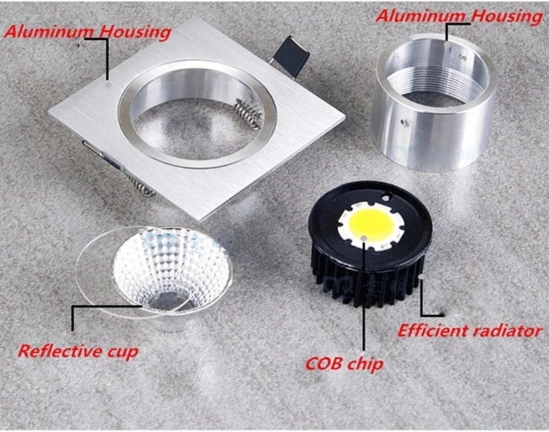 Imagem -05 - Diodo Emissor de Luz Regulável Incorporado Downlight 9w 12w 15w 18w 24w 30w Epistar Chip Cob Luzes do Ponto Lâmpada de Teto Ac90260v para Iluminação Doméstica