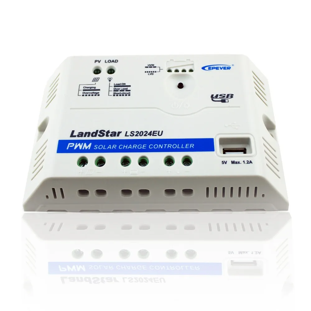 5A 10A 20A 30A LS0512EU LS1012EU LS1024EU LS2024EU LS3024EU EPEVER PWM LandStar Solar Charge Controller Regulators With 5V USB