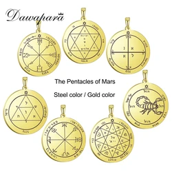 Dawapara Key of Solomon Pentacle Amulet DIY Pendant for Necklace Against Diseases Keep Healthy Talisman Accessories