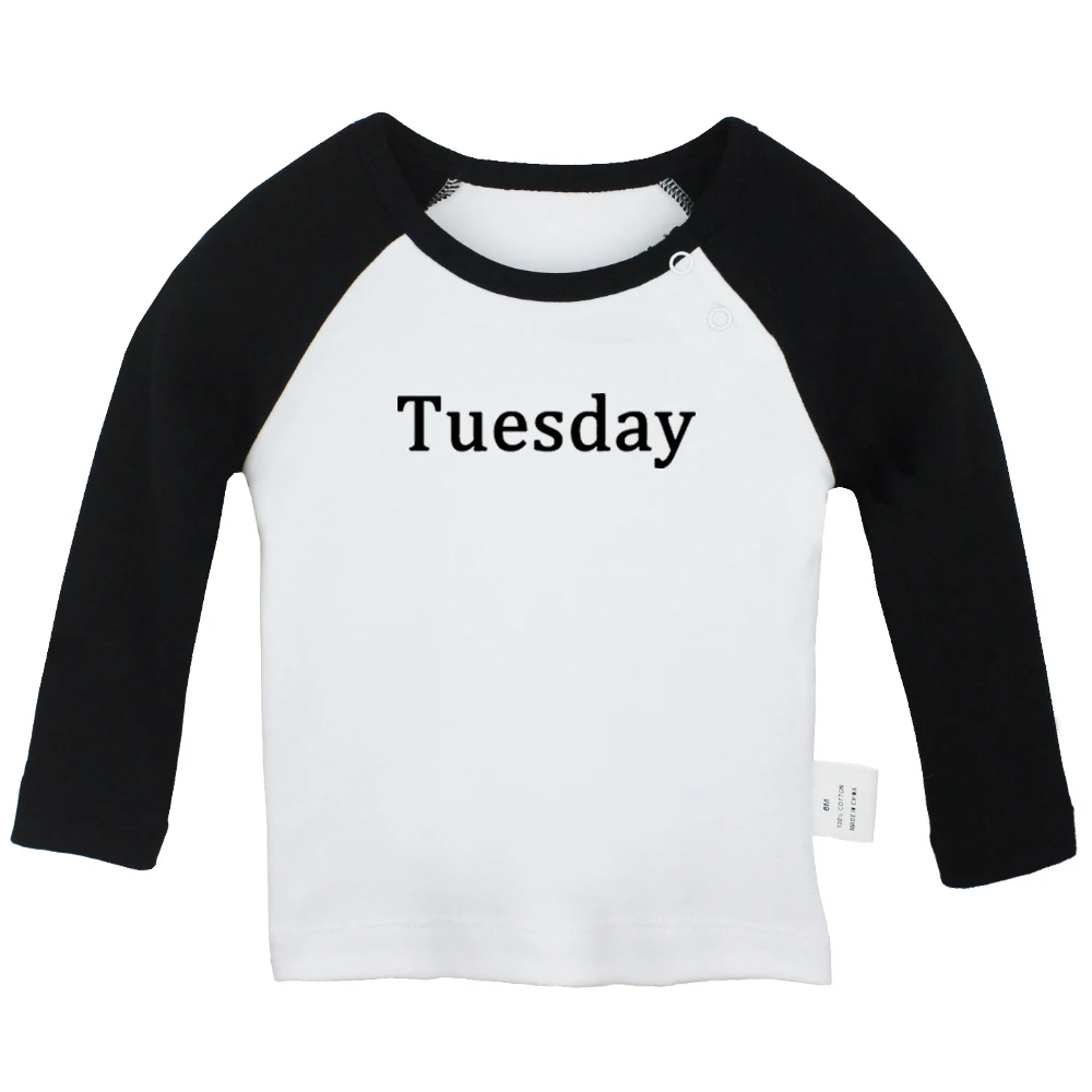 

Monday Tuesday Wednesday Friday Sunday Street Printed Newborn Baby T-shirts Toddler Graphic Raglan Color Long Sleeve Tee Tops