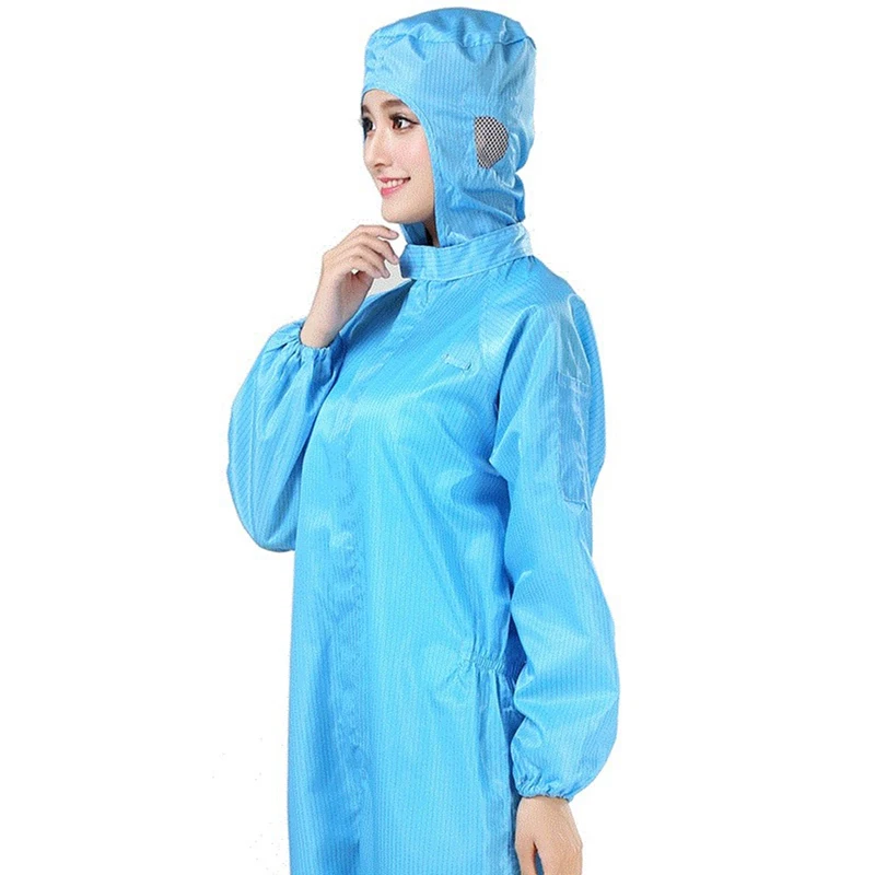 Anti-static Overalls Hooded Dust-free Jumpsuit Factory Workshop Male Female Washable Work Clothes Protection Suits Plus Size 4xl