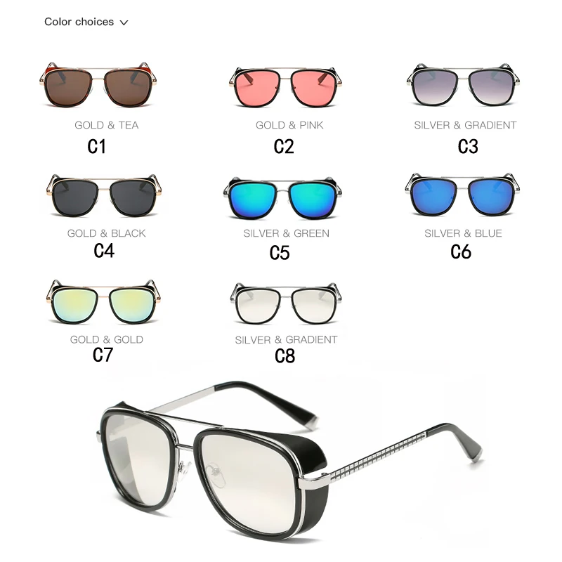 Iron Man 3 Matsuda TONY Stark Fishing Sunglasses Men Rossi Coating Retro Vintage Designer Sun Glasses Oculos Masculino UV400 view 3