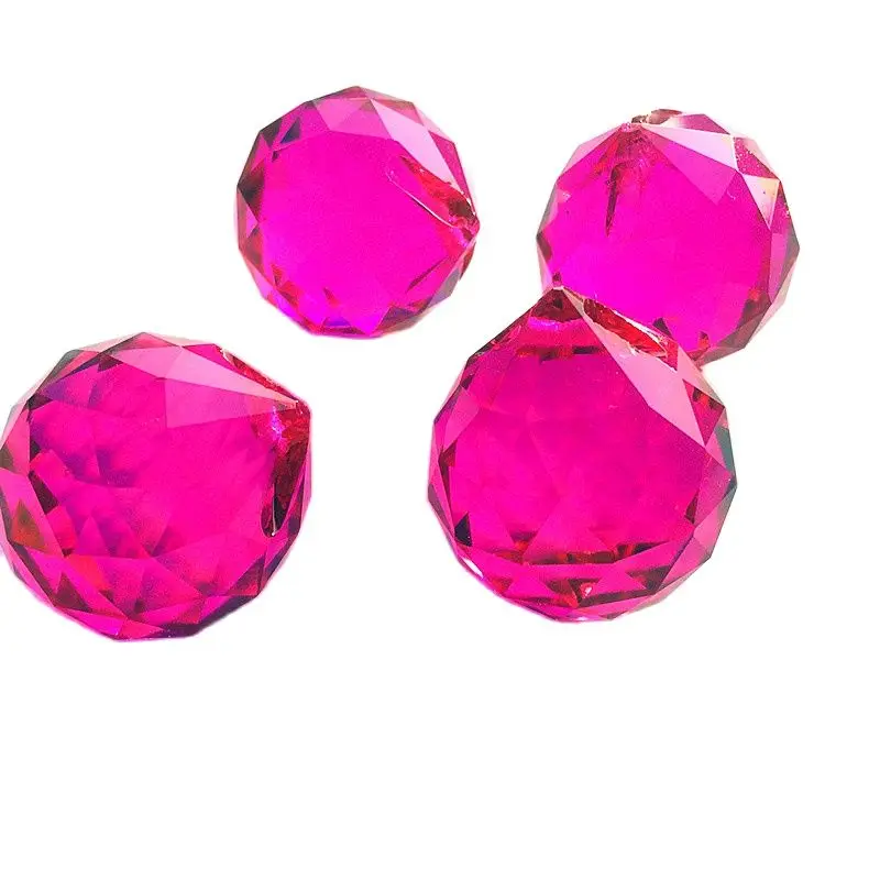 30mm 10pcs Fuchsia crystal faceted ball,crystal chandelier ball for chandelier parts&wedding,X-MAS event party supplie