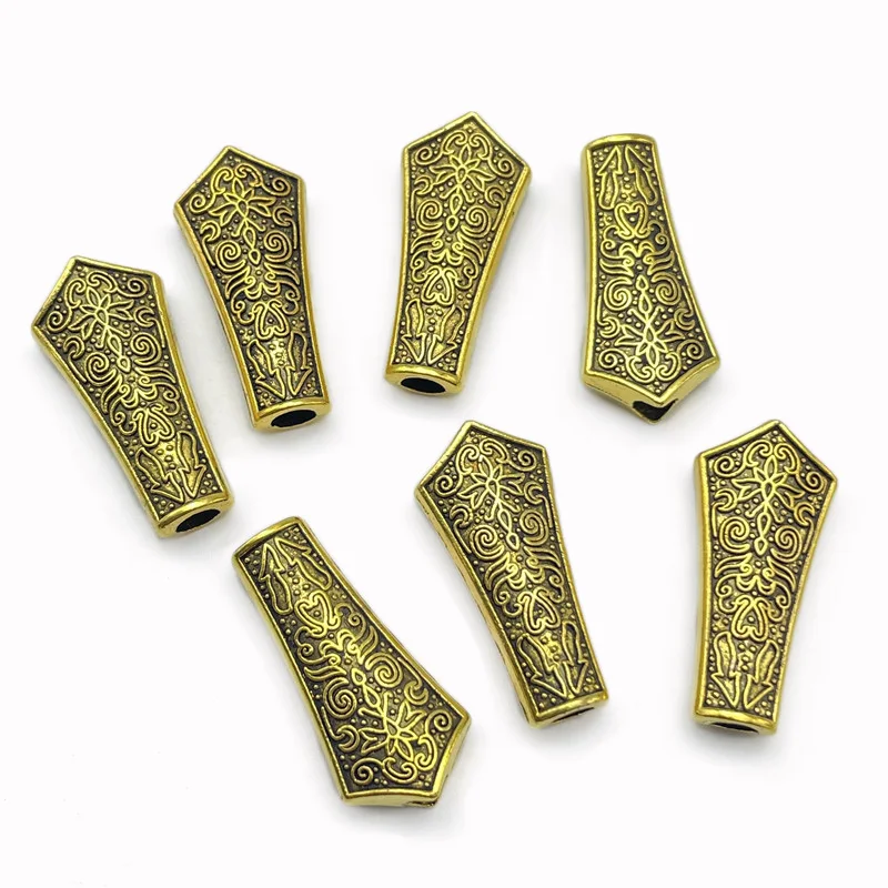 10pcs Charm big hole connection for jewelry making DIY handmade rosary pendant prayer beads bracelet metal tassel accessories