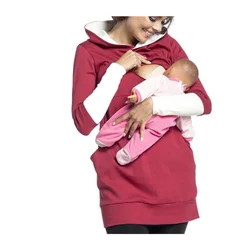 Felpa con cappuccio allattamento al seno maternità abbigliamento donna maglione cotone allattamento top per gravidanza donna abbigliamento premaman B0016