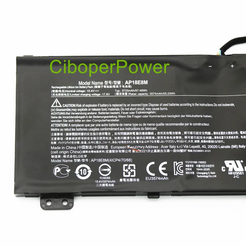 Original AP18E8M Laptop Battery For 300 PH315-52 PH317-53  7 A715-74G Nitro 5 AN515-54 ConceptD CN515