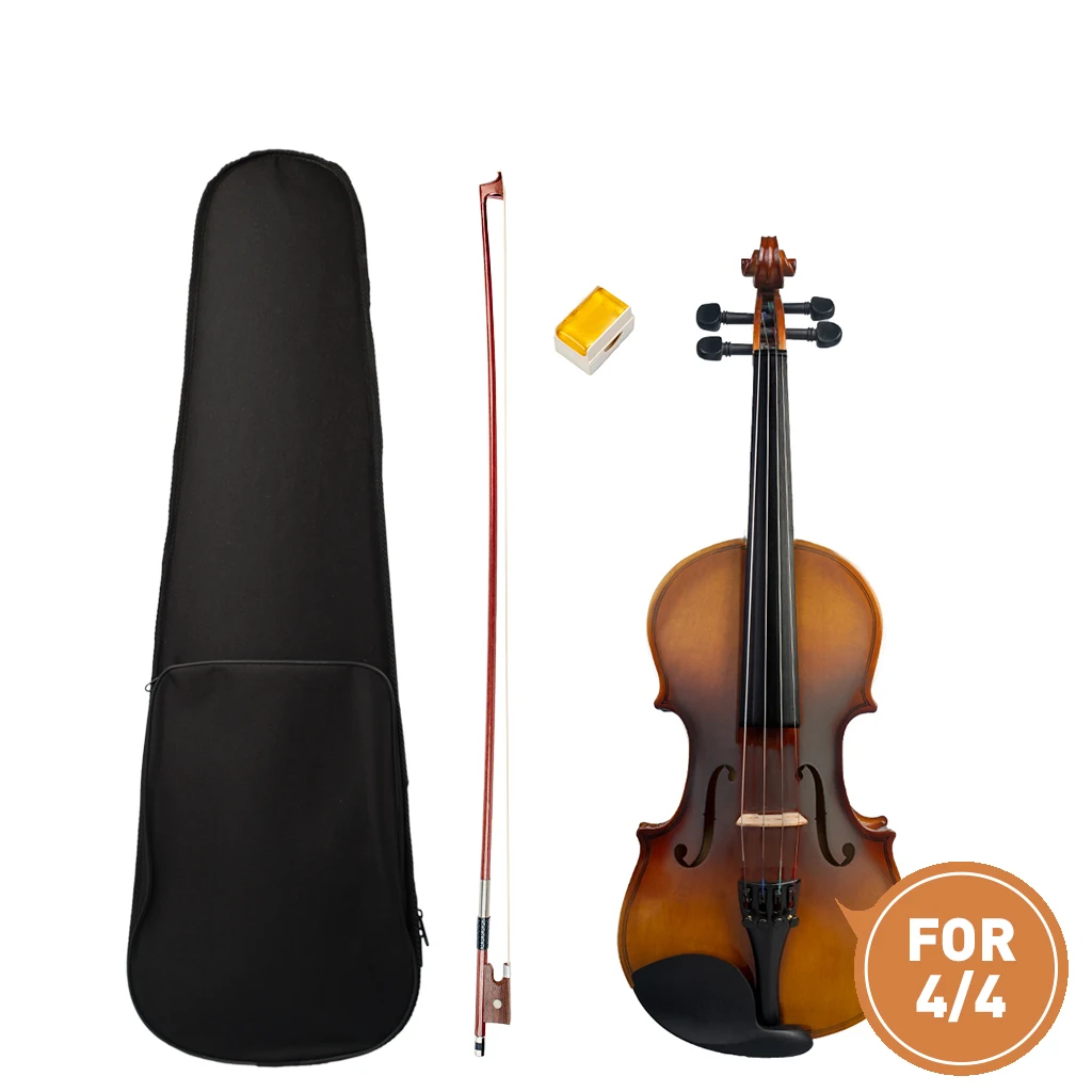 

4/4 Matte Maple Acoustic Violin Set W/ Violin+Brazilwood Bow+Bridge+Canvas Case Beginner Use