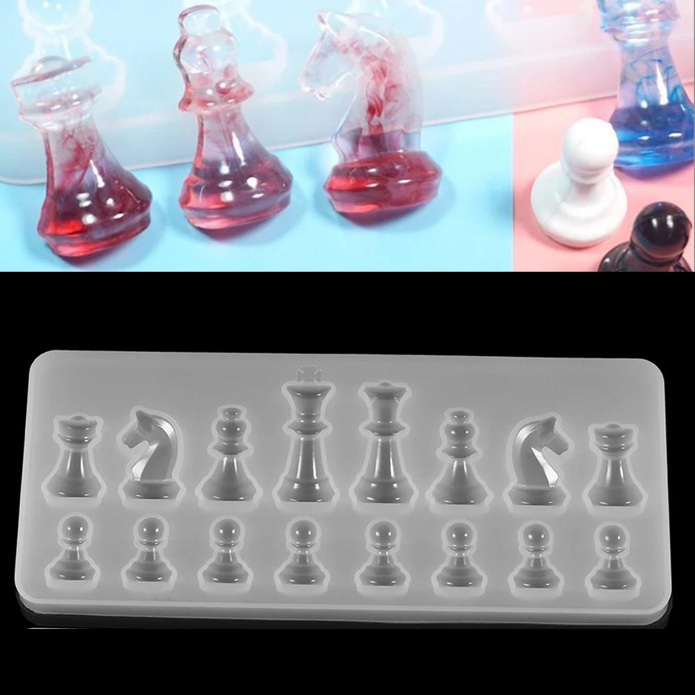 1 Sätze 3d internat ionale Schach Epoxidharz Formen Schachfiguren UV-Harz Formen Silikon für DIY Schmuck herstellung liefert hand gefertigt