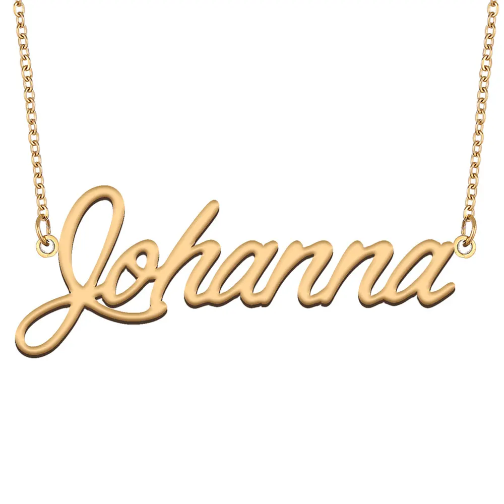 Johanna Name Halskette für Frauen personal isierte Edelstahl Schmuck vergoldet Typenschild Anhänger Femme Mütter Freundin Geschenk