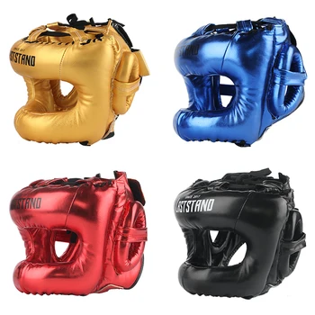 Professional Adult Male Female Kick Boxing Sanda MMA Helmet Full Protection Nose Protect Free Fighting Helmet Full Face Head Gear