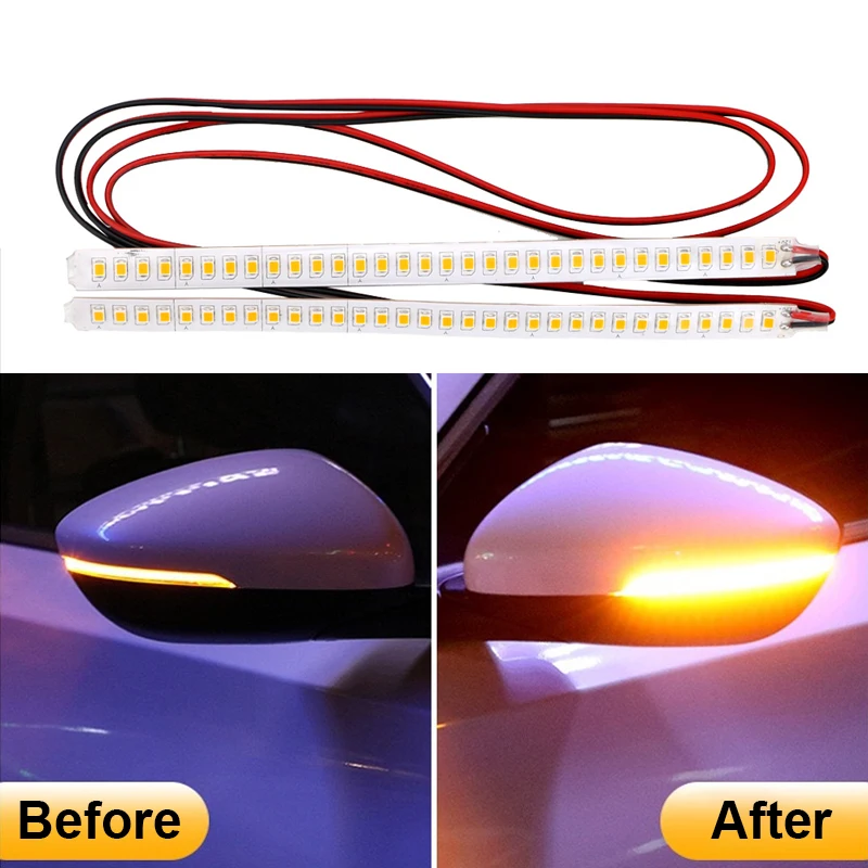 2pcs Car Led Turn Signal Light Flowing Streamer Strip For Hyundai solaris Verna sonata elantra KIA RIO Ceed Sportage R