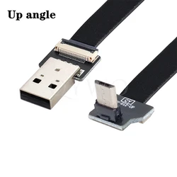 Micro USB FPC FPV cable USB 2.0 Male to Micro USB 5Pin Male Data Flat Slim FPC Cable 90 Degree angle for FPV & Disk & Phone