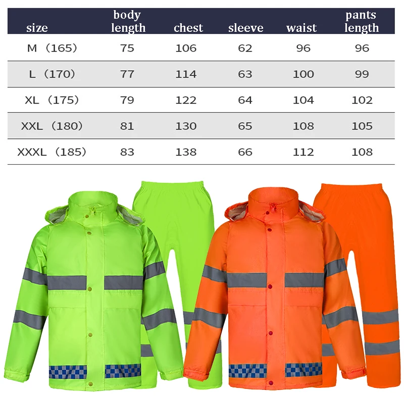 

Raincoat Rain Pants Suit Men and Women Adult Motorcycle Riding Protective Clothing Anti-storm Raincoat Highlight Reflective