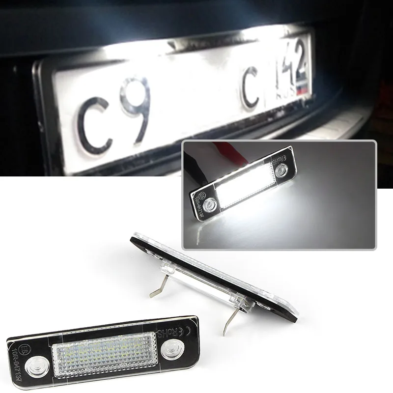 2PCS For Ford Fusion for Mondeo/MK2 for Fiesta MK5 LED Car License Plate Light White Number Plate Lamps Light SMD