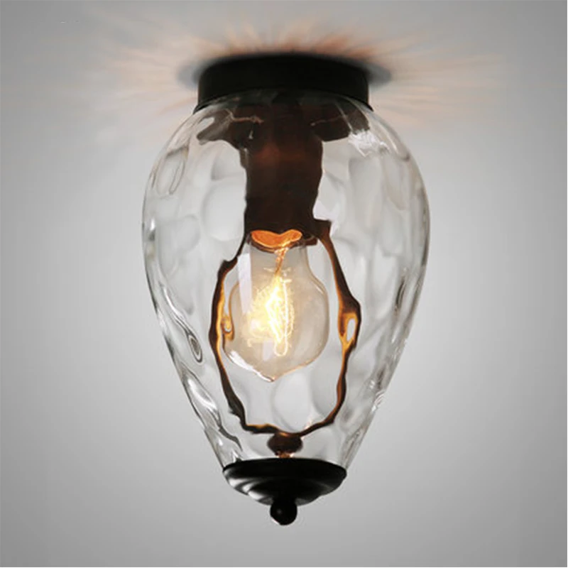 Glass pineapple loft industrial style American style creative corridor balcony porch room E27 ceiling lamp