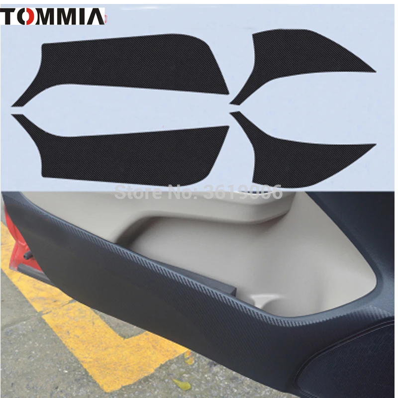 TOMMIA For Honda City 2015-2017 Car Inside Door Cover Scratch Protection Anti Kick Pads Carbon Fiber Stickers 4pcs