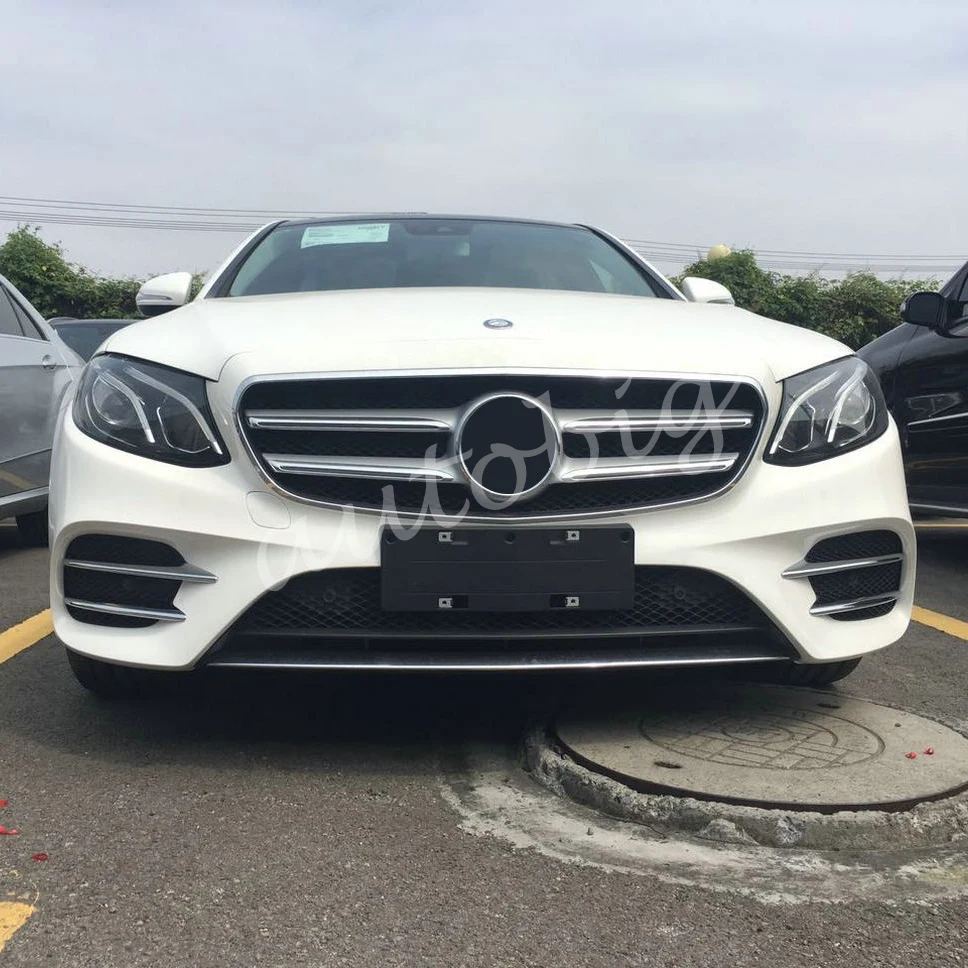 Chrome Fog Light Strips For Mercedes-Benz E-Class W213 S213 C238 A238 2017-2020 Front Grill Grille Molding