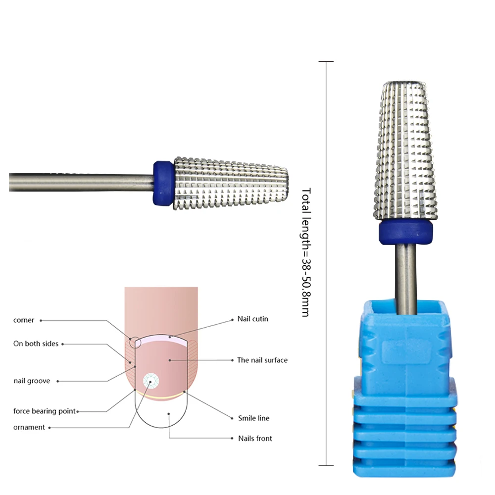 Nuovo 5 IN 1 punte per trapano IN metallo duro coniche a due vie accessori per trapano IN metallo duro fresa per Manicure mano sinistra e destra