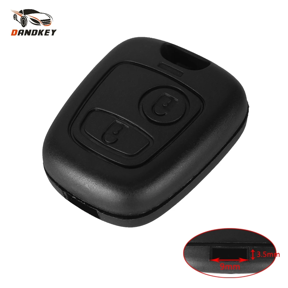 

Dandkey 2 Button Car Remote Key Shell For Peugeot 106 107 206 207 307 406 407 For Citroen C1 C4 Key Case Keyless Cover No Blade