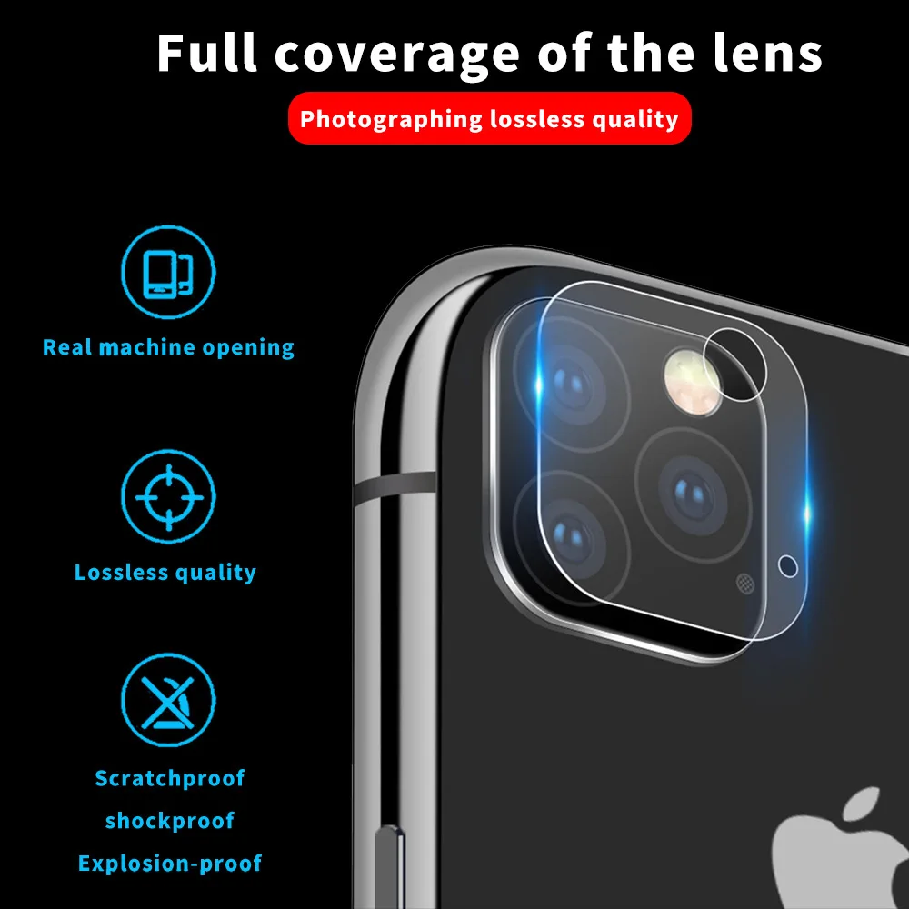 2pcs HD Ultra Thin Glass Back Camera Lens Protector Ring Cover For iPhone 11 Glass Camera Protective Cover For iPhone 11 Pro Max