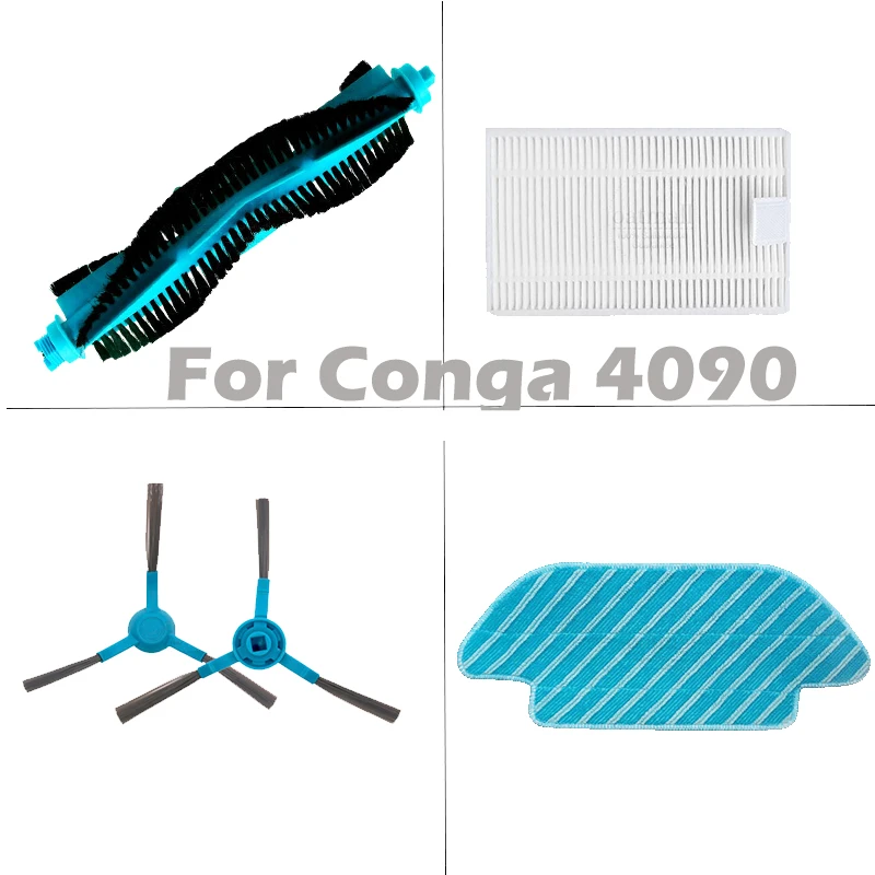 For Cecotec Conga 4090 5090 Robotic Vacuum Cleaner Replacements Parts Main Brush Side Brushes Hepa Filter Mop Cloth Household