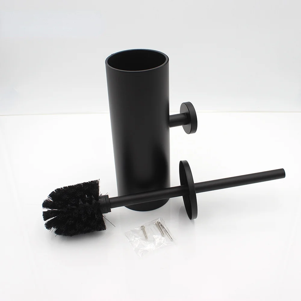 

Matt Black Toilet Brush Holder Stainless Steel Cleaning Tool Durable Vertical Bathroom Toilet Brush Wall Mounted