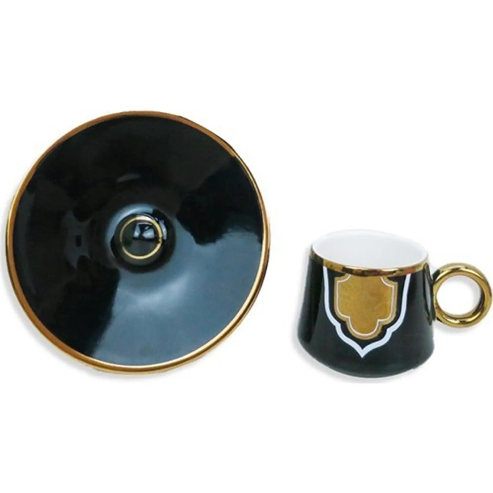 DOLBOVI Symbol Rumi Pattern coffee cup Pad ENJOY-10 Black Gold mug кружка coffee cup cup