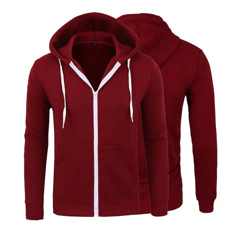 

Men's Hoodies Sweatershirt Fleece Running Jackets Zipper Slimming Sport Coats Men Drawstring Warm Hoody Sweatshirts Fitness Clot