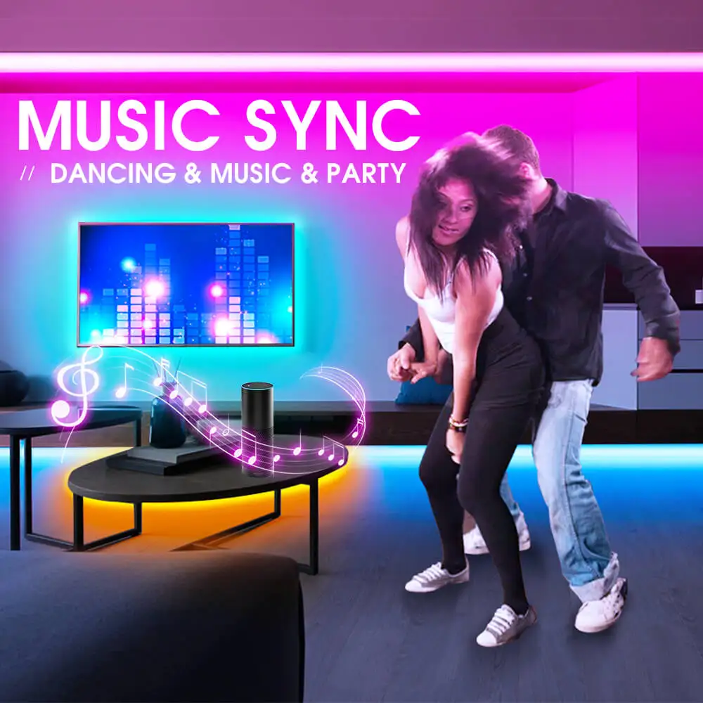 Smart Wifi RGBCCT LED Light Strips Controller 5m 12V Smart Flexible Strip Atmosphere Lamp Works with Alexa Google Voice Control