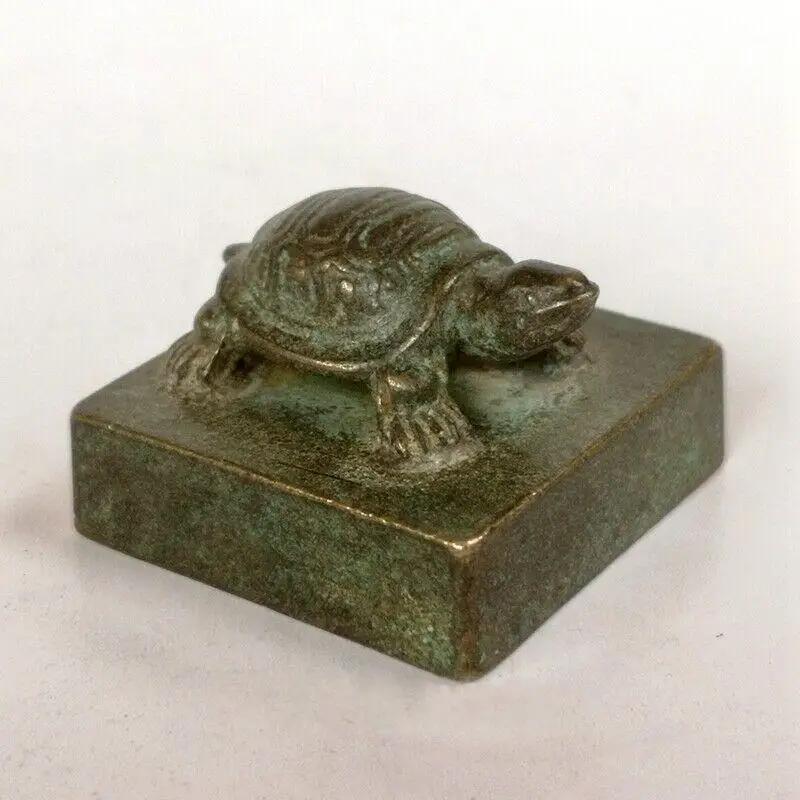 

Antique Collection China Bronze Hand Carving Auspicious Turtle Statue Seal