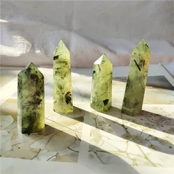 1pcs Natural crystal prehnite magic wand point tower healing stone crystal crafts home decoration