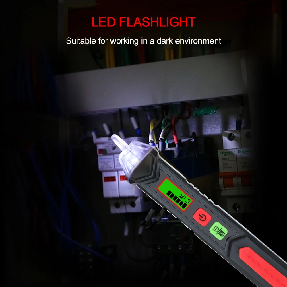 Imagem -03 - Gvda-detector de Tensão ac Digital Inteligente Medidor sem Contato Tester Pen Lápis de Teste Elétrico Som Led Light Alarm 121000v