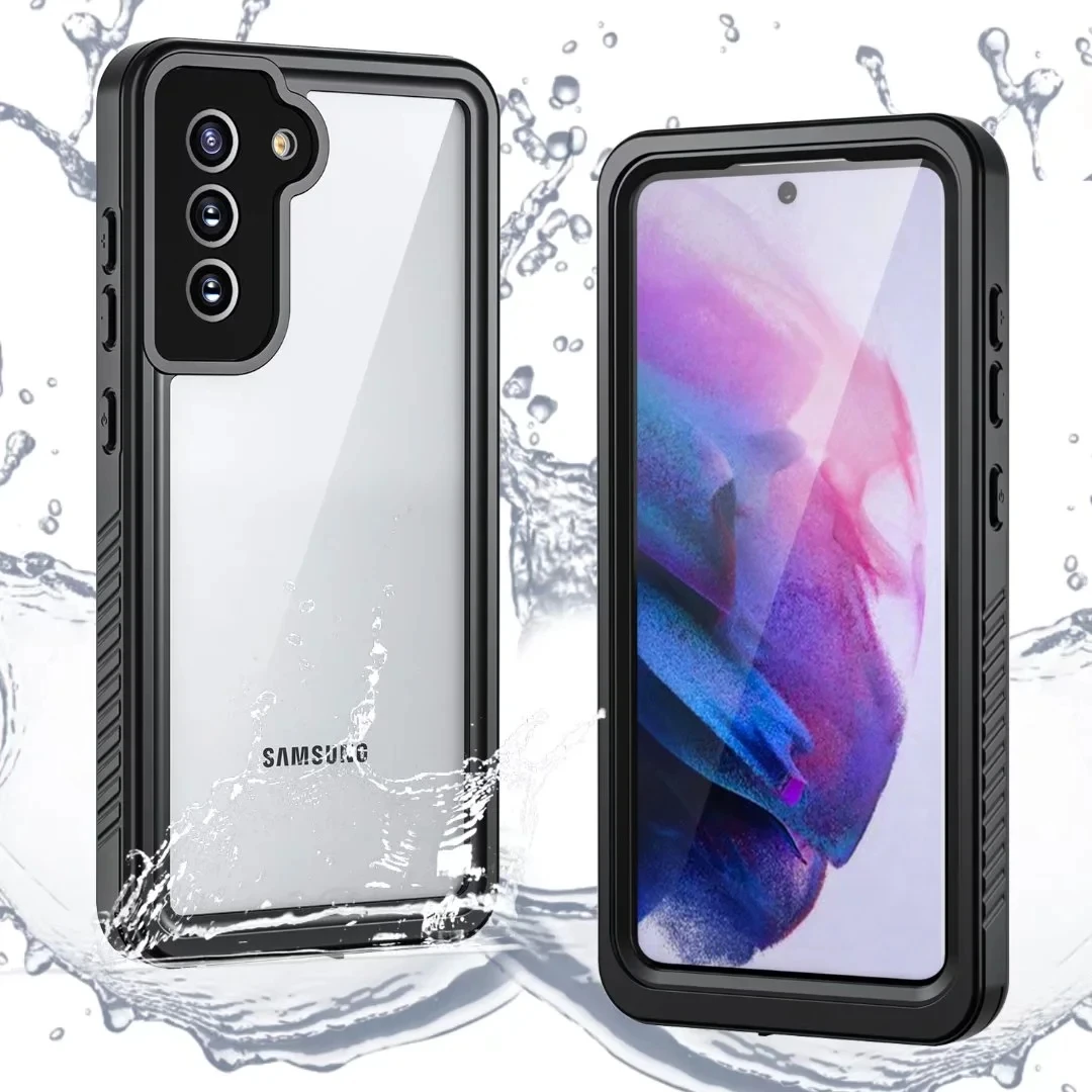 Shellbox IP68 Waterproof Case for Samsung Galaxy S21 FE Heavy Duty Military Shockproof Diving Case Built in Screen Protector