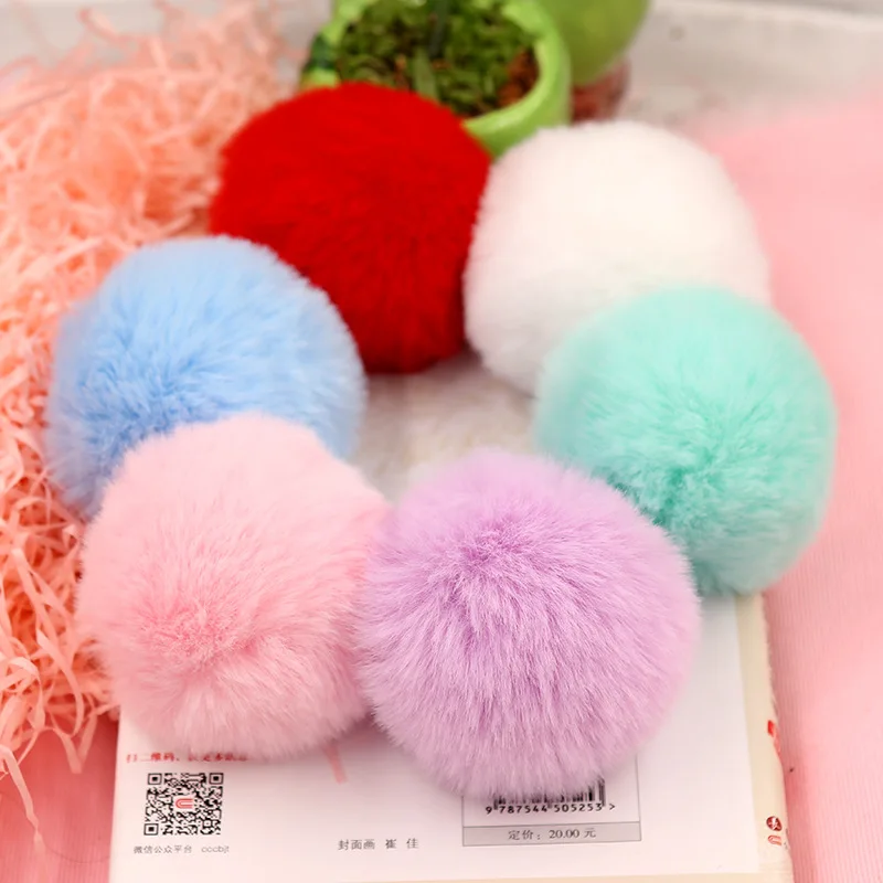 1 pz fai da te Pompon palla 8cm imitare palle di pelliccia di coniglio pon pon artigianato cucito su sciarpa lavorata a maglia cappelli pelliccia