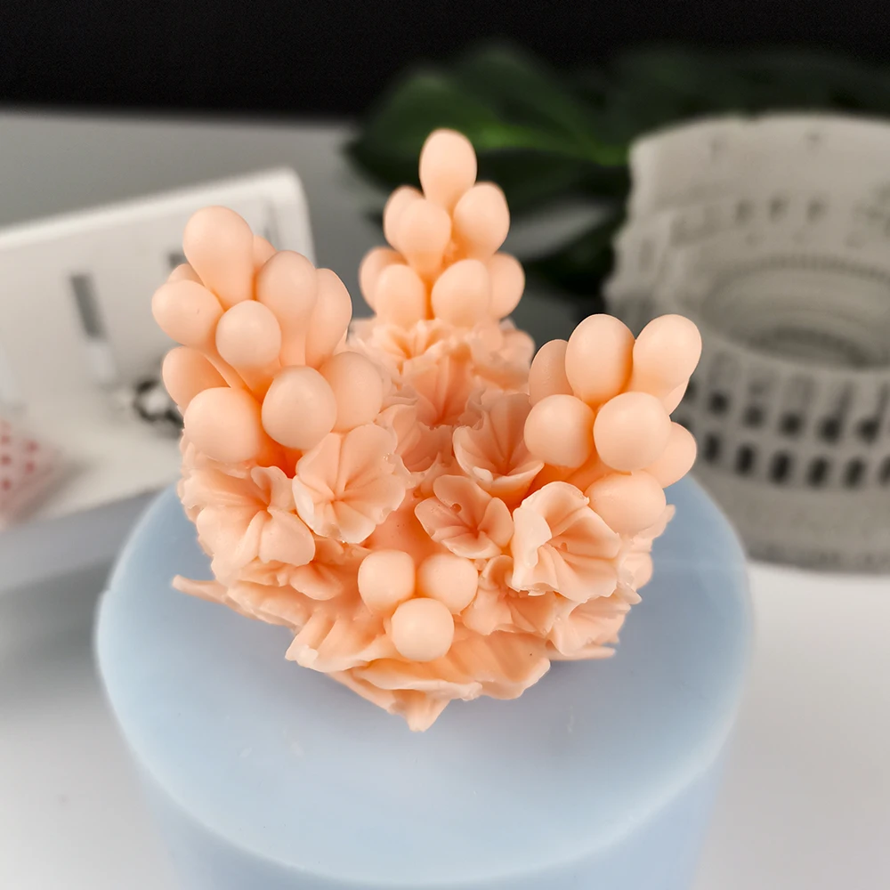 HC0322 PRZY Mold Silicones Beautiful Flower Bouquet Mold Flowers Mold Soap Candle Moulds Clay Resin Moulds