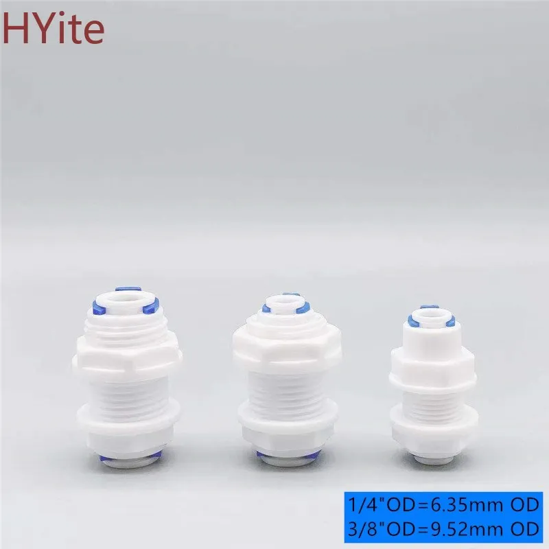 

Reverse Osmosis System Straight Bulkhead Equal 1/4" 3/8" OD Hose Connection Coupling RO Water Plastic Quick Fitting Connector