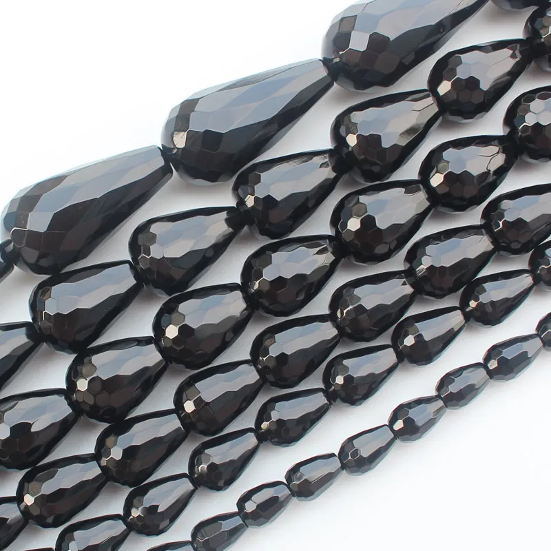 Wholesale AA Faceted Black Onyx Waterdrop Beads 15\