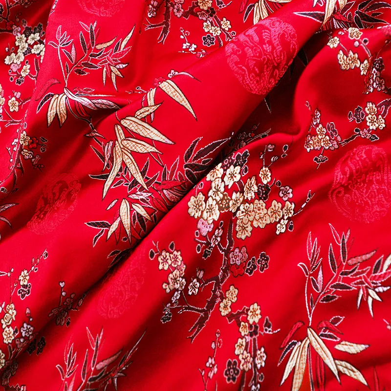 Brocade jacquard fabric for sewing cheongsam and kimono patchwork needlework damask material DIY silk garment fabrics