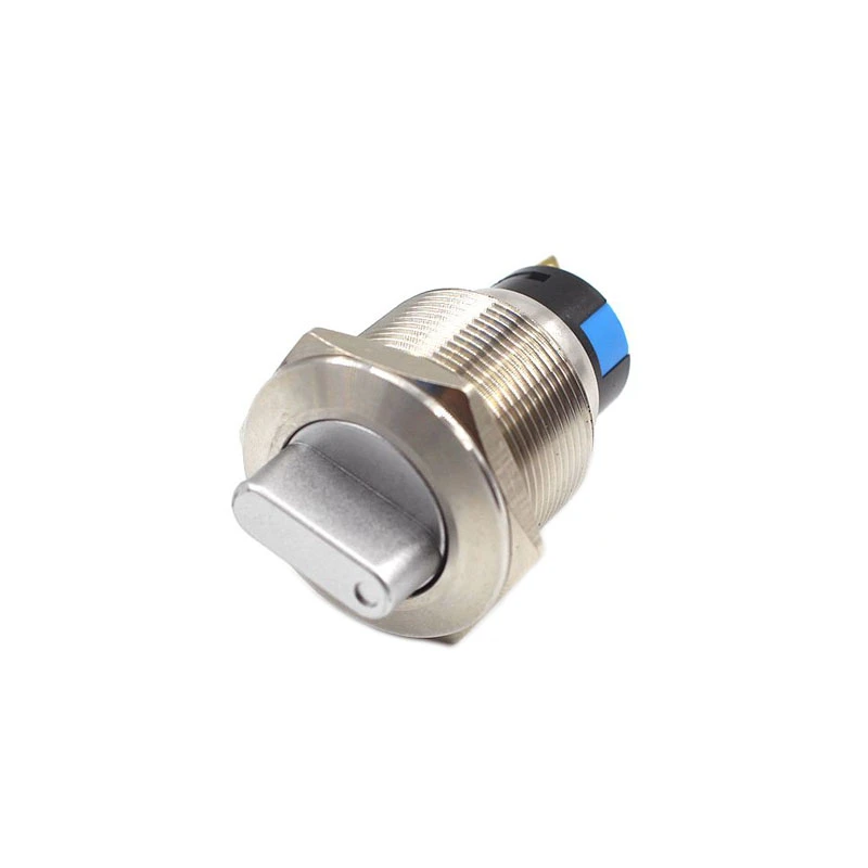 Interruptor giratorio de botón de enganche de 19mm y 22mm, perilla de 2 y 3 posiciones, botón de Metal impermeable, interruptor de llave, Autobloqueo con luz LED