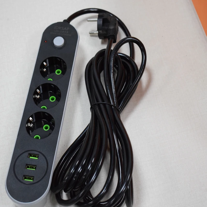 Удлинитель USB Smart 2, 5 м, для путешествий, Вилка питания, удлинитель для ЕС