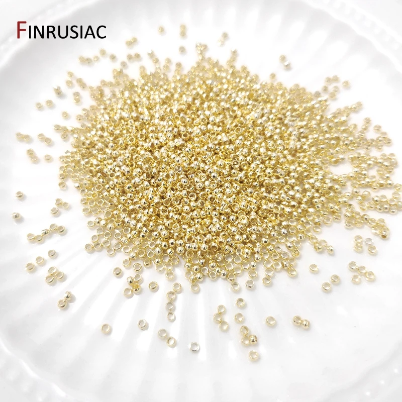 200 Stück/Lot 2/2,5 mm 18K vergoldete Kugel-Klemmperlen, Lampenperlen für Schmuck, Stopper-Abstandshalterperlen für DIY-Schmuckherstellung – Detail 18