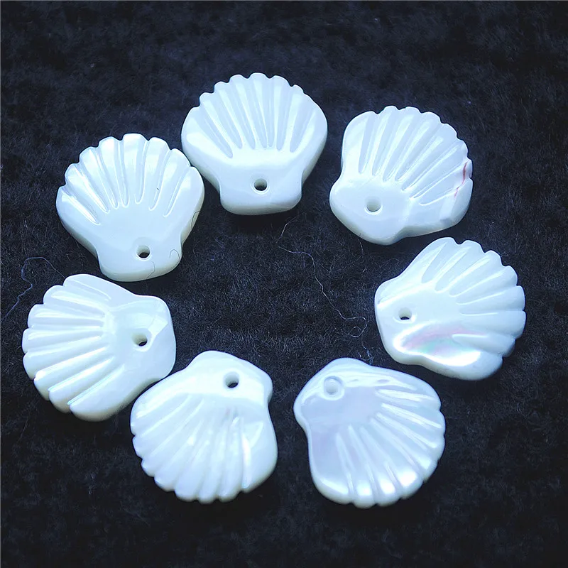 

10PCS Nature Saltwater Shell Beads Pendants From Sea Water Size 12X12MM Mother Of Pearl Jewelry Making Free Shipping