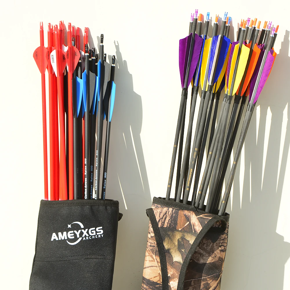 AMEYXGS Archery Quiver Back Arrow Bag Arrow Holder Portable For Hunting Shooting Accessories Black Camouflage